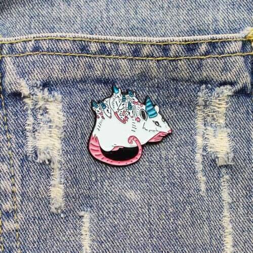 Creativity Exaggerated Punk Horror Animal Mouse Enamel Brooch Alloy Badge Bag Clothes Pin Accessories Woman Jewelry Gift For Kid