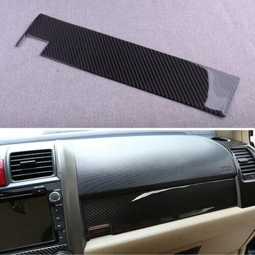Carbon Fiber Black Copilot Dashboard Panel Cover Trim Left Hand Drive Fit for Honda CR-V CRV 2011 2010 2009 2008 2007