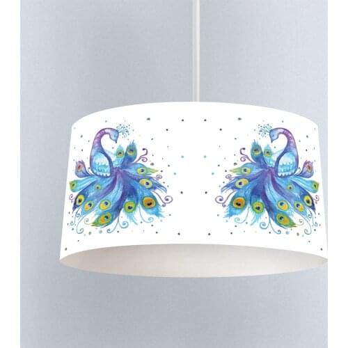 Lamp For Kids Bedrooms Light Chandelier for Living Room Childrens Room White Blue Peacock Model 308