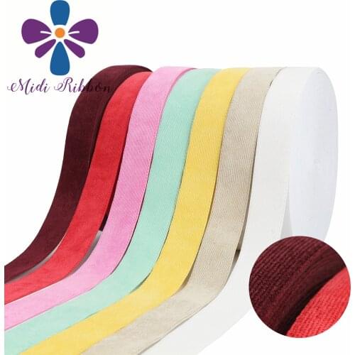 38mm Corduroy Fabric Ribbon DIY Hair Bow Tie Accessories Satin Handmade Tape Webbing 50 Yards