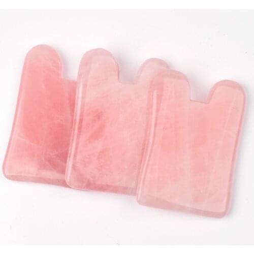 Face Back Foot Gua sha Massage Tool Natural Rose Quartz GuaSha Acupuncture Massage Stone Health Beauty Massager