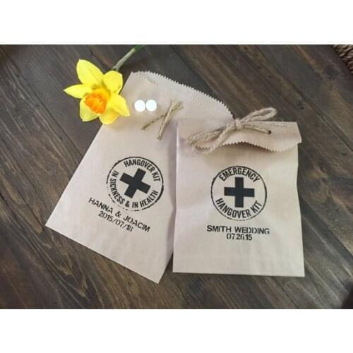 Customize in sickness and in health Wedding Bachelorette popcorn candy Buffet Cookie desserts treat bags gift Favors pouches