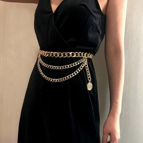 Multi-layer Tassel Waist Chain Women Dress Men Hip Hop Streetwear Metal Simple Pants Belt Chain Clothing Accessories Jewelry
