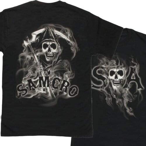 Sons of Anarchy Reaper Smoke T-Shirt Summer Cotton Short Sleeve O-Neck Mens T Shirt New S-3XL