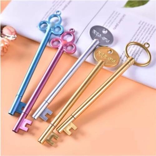 Key Shaped Gel Ballpoint Pen Set of 5
