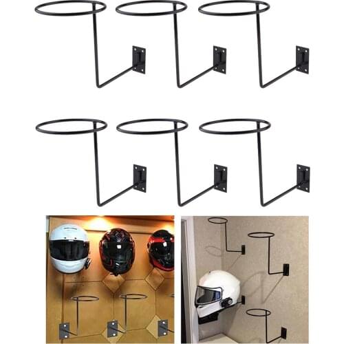 Set of 6, Motorcycle Helmet Holder Storage Shelf Wall Hooks Wall Mount