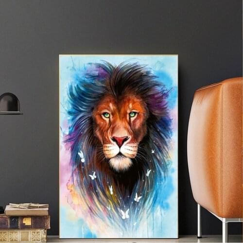 Color Lion Animal Print Wall Pictures for Living Room Cuadros Decoracion Salon Canvas Wall Art Back To The Future Paris