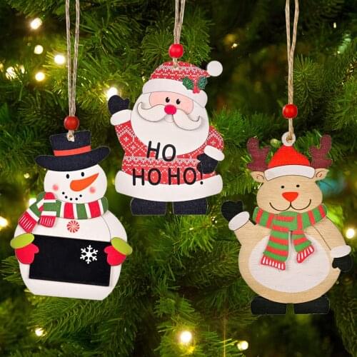 New Christmas Snowflakes Wooden Pendants Xmas Tree Ornaments Home Hanging Christmas Decoration Home Navidad hogar новый год 2022