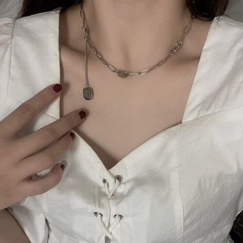 New Pearl Splicing Necklace Female Titanium Steel Love Cross Clavian Chain Design Simple Network Red Manner Accessories