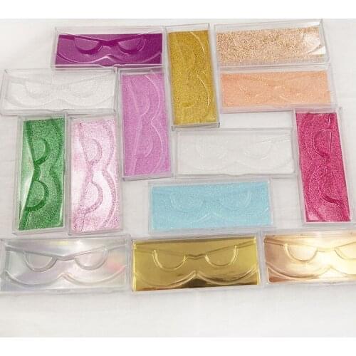 NEW 10/20/50/pack wholesale lash case eyelash packaging box lash boxes packaging glitter sliding plastic case with clear trays