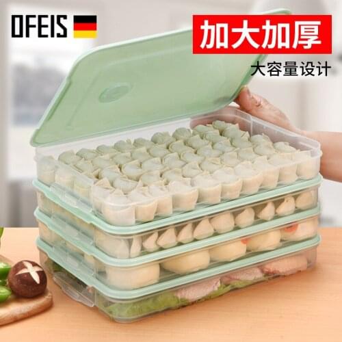OFEIS Dumpling Storage Box Multi-layer Refrigerator Box Frozen Dumpling Box Non-stick Bottom Dumpling Plate Egg Box Storage Box