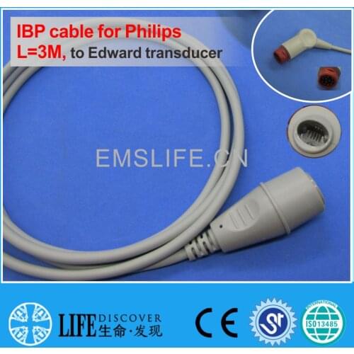 PHILI 12pin IBP cable for Edwards disposable pressure transducer