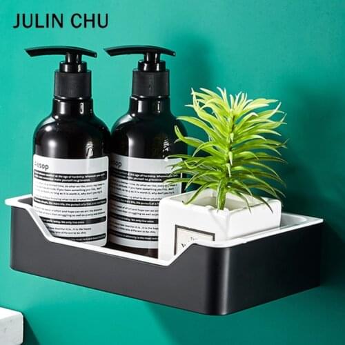 304 Stainless Steel Bathroom Shelf Black White Removable Wall Mounted Soap Shampoo Storage Rack for Bathroom Kitchen Lavatory