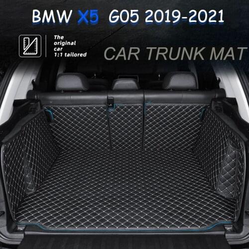 Custom leather Car Trunk Mats For BMW X5 G05 2019-2021 Rear Trunk Floor Mat Tray Carpet Mud