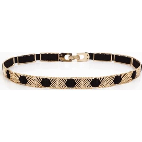 Metal buckle belt for dresses women ladies elastic waist chain belts female gold thin belts fashion 2018 waistband RT147