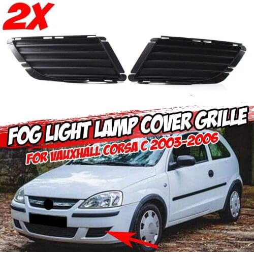 Pair Car Front Fog Light Grilles Grill Lamp Cover Replacement For Vauxhall For Corsa C 2003-2006 1400726 1400727 Car Accessories