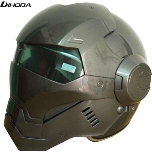 New Limited time Three color lensMasei Light gray Mens womens IRONMAN Iron Man helmet motorcycle half helmet open face helmet