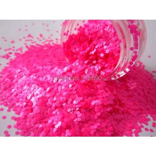 Solvent Resistant Glitter Neon Hot Pink Dot Glitter 1mm Circles Glitter Frankening Nail Polish Supply