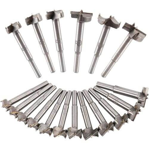 18pcs 15-40mm Forstner Carbon Steel Boring Drill Bits Woodworking Self Centering Hole Saw Tungsten Carbide Wood Cutter Tools Set