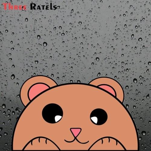 Three Ratels FC234 Funny 3D CUTE HAMSTER Peeking Decal Laptop Bike Car Amine Sticker Toy Luggage Skateboard Stickers