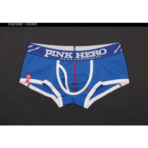 2020 Brand PINK HERO High Quality Cotton Men Underwear Fashion Printing Men Boxer Shorts Male Panties Solid Boxers