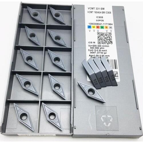 Carbide turning tool VCMT160404 SM IC907 VCMT160404 SM IC908 External turning tool Carbide turning tool VCMT 160404 CVD + PVD