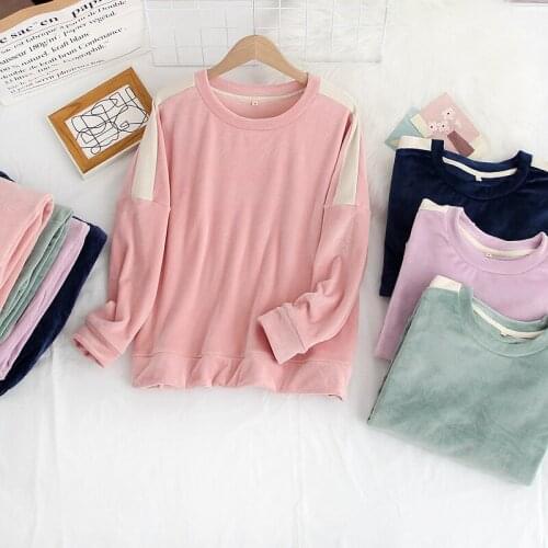 Fdfklak Womens Pajamas Set Winter Thick Warm Flannel Pajama Sets Long Sleeve Pyjamas Homewear Two Pieces Sleepwear Female