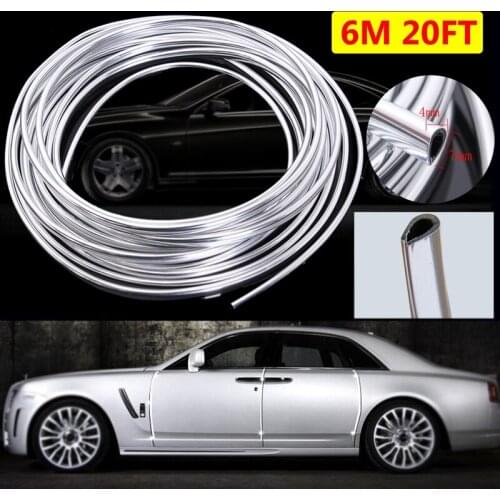 1 Roll 6M Car Styling Mouldings Door Moulding Strip Chrome Car Body Door Edge Moulding Trim Strip Scratch Guard Protector