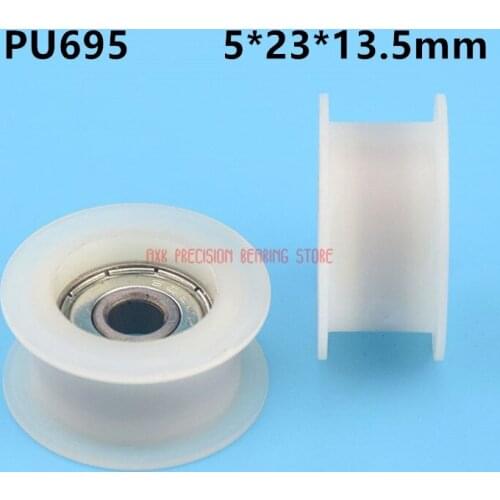 10PCS 695 5*23*13.5mm 3D Printer H Groove Belt Pulley Hex Rubber Bag Embedded 695 Bearing Pulley