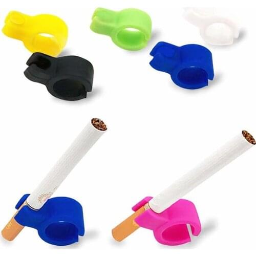 10 Pieces Silicone Cigarette Holder Smoking Finger Ring Holder for Smokers Game Player Driver Hands Free Adaptable 8g 10PCS/Set