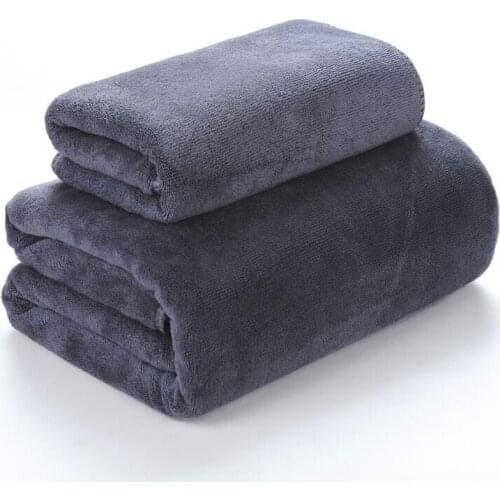 2Pieces/set Microfiber Beach Towel Supersoft Bath Towel and Hair Towel Sport Towel Gym Fast Drying Cloth Beauty Salon Bed Large