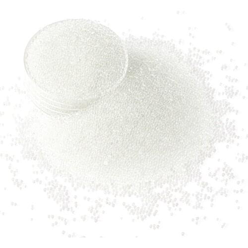 200g 0.6~0.8mm Transparent DIY 3D Nail Art Decoration Decor Mini Glass Crystal Design Beads, Tiny Caviar Nail Beads White