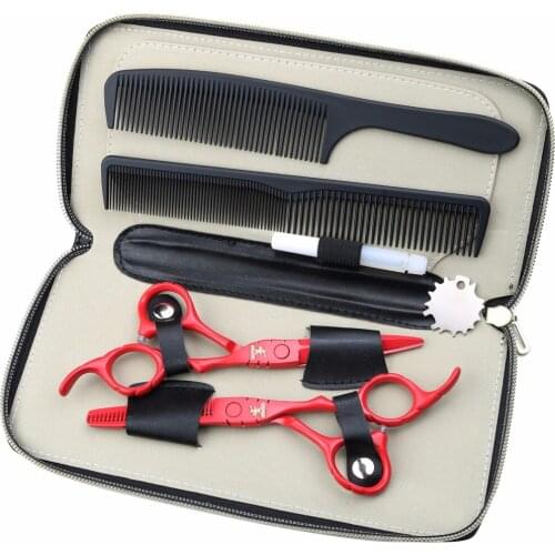 5.5 6 inch red professional Japanese hairdressing scissors hair cutting hair cutting scissors barbershop hairdressing scissors