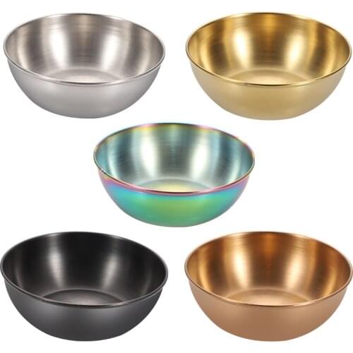 5pcs Solid Color Stainless Steel Bowls Small Sauce Dish Food Seasoning Tray Miniature Spice Sushi Vinegar Dish Kitchen Products