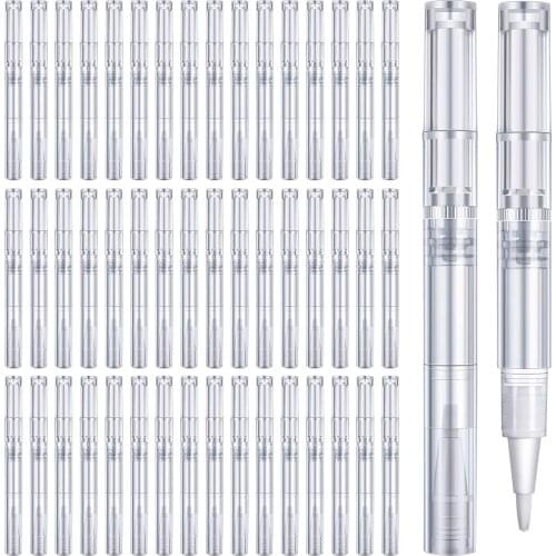 50Pcs 3ml Twist Nail Pens Empty Nail Oil Pen Lip Gloss Container Eyelash Growth Liquid Tube Cosmetic Container with Brush