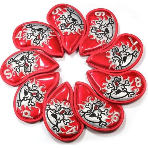 Siranlive Golf Iron Head Covers 9PCS(4~9,P ,A ,S ) Simple Style Waterproof PU Leather