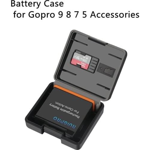 Gopro Hero 9 8 7 6 5 Battery Box Action Battery Memory Card Storage Box TF Card Slot Battery Case for Gopro 9 8 Accessories