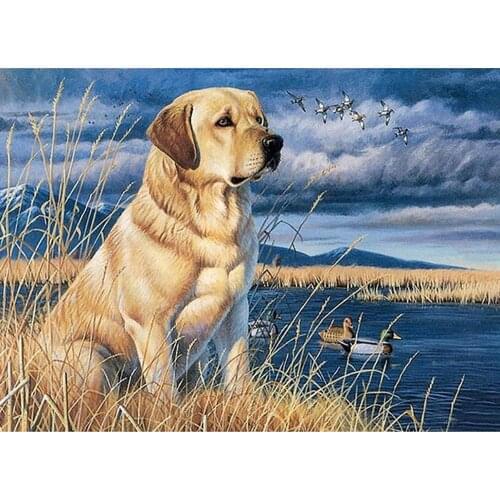 ARMYQZ Diamond Embroidery Dog Labrador 5D DIY Diamond Painting Full Square Round Diamond Mosaic Christmas Home Decor
