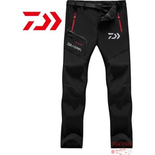 Daiwa Men Spring Autumn Fishing Pants Thin Breathable Outdoor Sports Hiking Camping Waterproof Quick Dry Pants Fishing Clothes