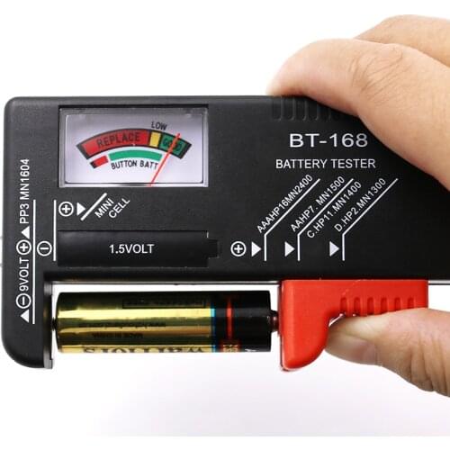 BT-168 AA/AAA/C/D/9V/1.5V batteries Universal Button Cell Battery Colour Coded Meter Indicate Volt Tester Checker BT168 Power