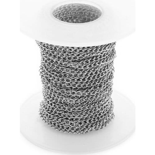 10yard/roll 316L Stainless Steel 1.5mm 2mm 2.5mm 3mm Width Bulk Extend Chain for DIY Necklace Bracelet Jewelry Making Findings