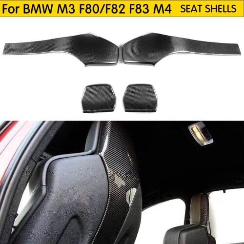 Car Inner Seat Back Covers Trims for BMW F80 M3 F82 F83 M4 Sedan Coupe Convertible 2014 - 2018 Carbon Fiber