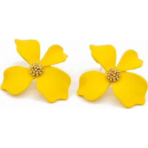 Flower Stud Earrings Sweet Flower Petal Earrings For Women Korean Style Cute Femme Earring Wholesale Jewelry Gifts