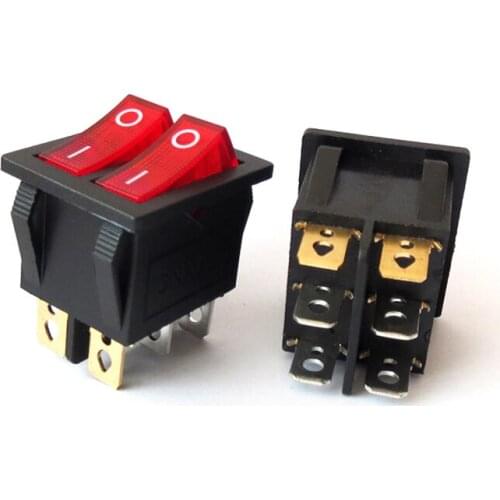 Hot sale 1PCS /LOT KCD3 double lamp double switch ship switch 250V15A KCD3 six-foot switch