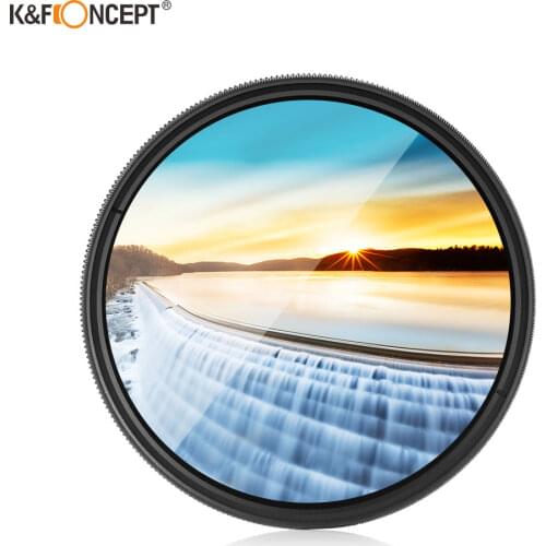 K&F CONCEPT 77mm Slim Variable ND Neutral Density Adjustable Fader Variable ND2 to ND400 Lens Filter+Microfiber Cleaning Cloth