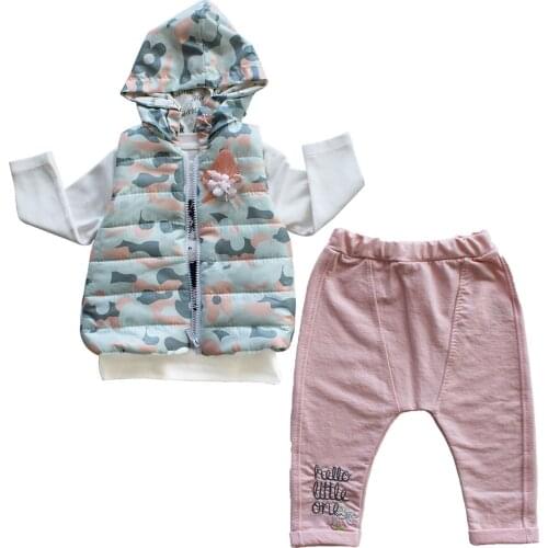 Camouflage Vest Badili 3'lü Baby Girl Suits kids