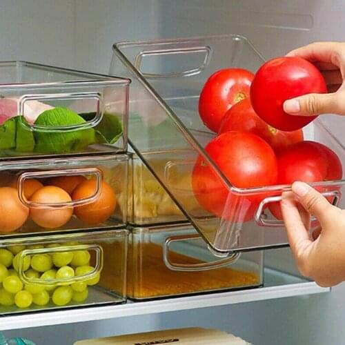 Refrigerator Storage Box Closet Bedroom Kitchen Transparent Food Box Storage Tool Household Egg Stackable Organizer Freezin N5A4