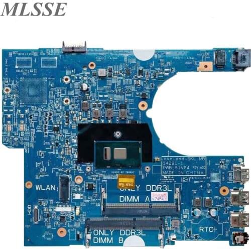 For DELL Latitude 3470 3570 Laptop Motherboard With SR2EU i3-6100u CPU 0P5M6K P5M6K 14291-1 PWB:51VP4 DDR3L MB 100% Tested
