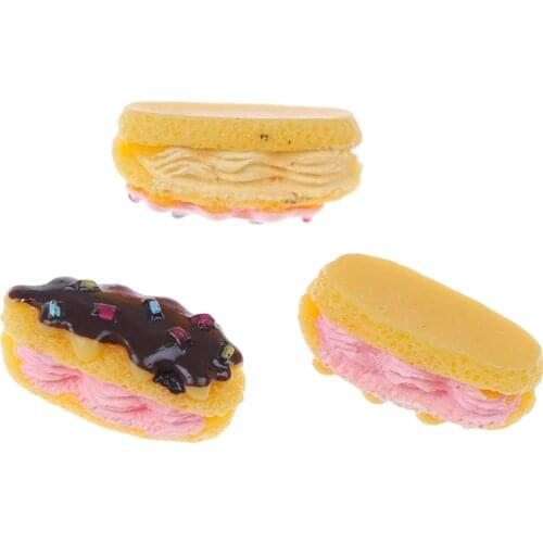 3pcs 1/12 Rsin Bread Cake Fast Food Pretend Play Miniature For 1/6 Doll Food Girls Kids Toy Gift Children Kitchen Cutting Toys