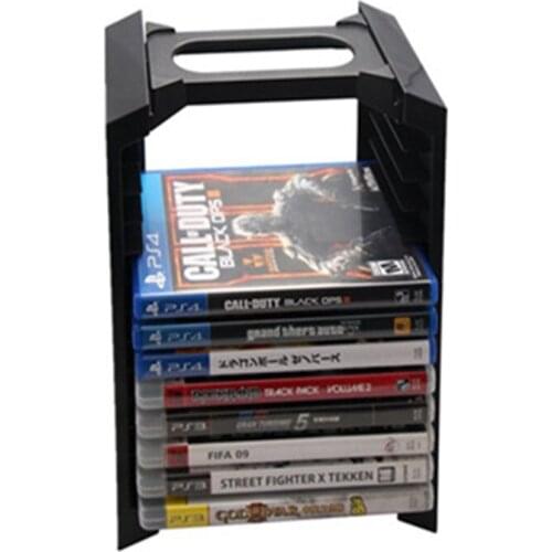 PS4 Multifunctional Storage Stand Kit - Alloy Game Disk Storage Tower for Holding 12 Games/DVDS/Blu-ray with Console Stand